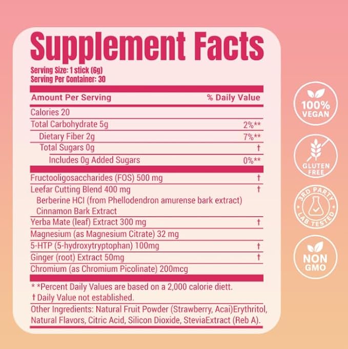 【Buy 3 Get 1 Gift Free】 Cutting Drink Mix –| Strawberry Açaí Flavor – 90 Servings