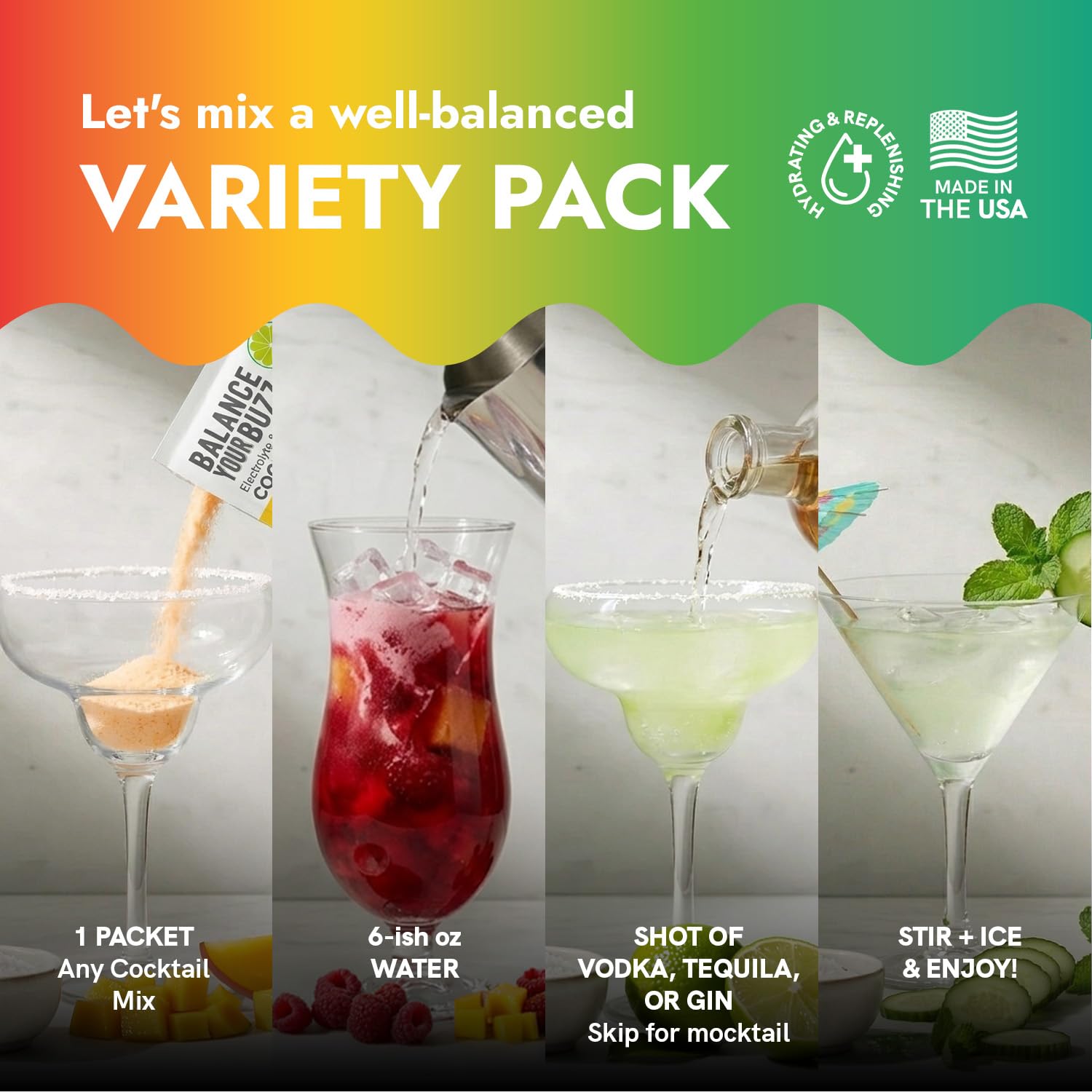 BYB Hybrid Mixer Set (12 Varieties) Organic Cocktail and Non-Alcoholic Cocktail Mixtures