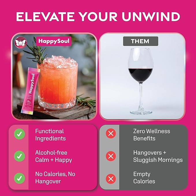 HappySoul Kava Drink Mix Powder-Alcohol Alternative for Evenings & Social Drinking