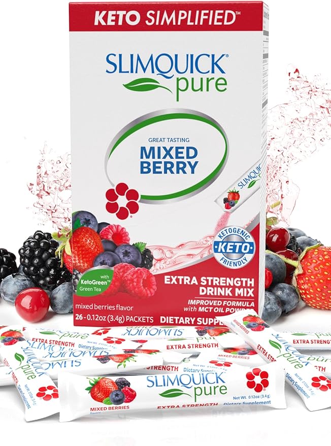 Slimquick Pure 3x Extra Strength Mixed Berry Drink Mix for Women to Help Achieve Weight Goals
