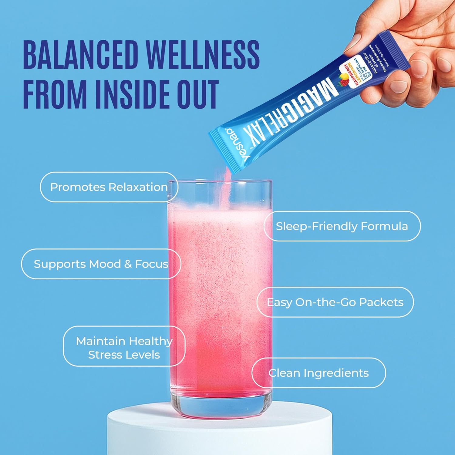 MAGICRELAX 8-in-1 Chelated Glycine Magnesium Powder Beverage Mixture