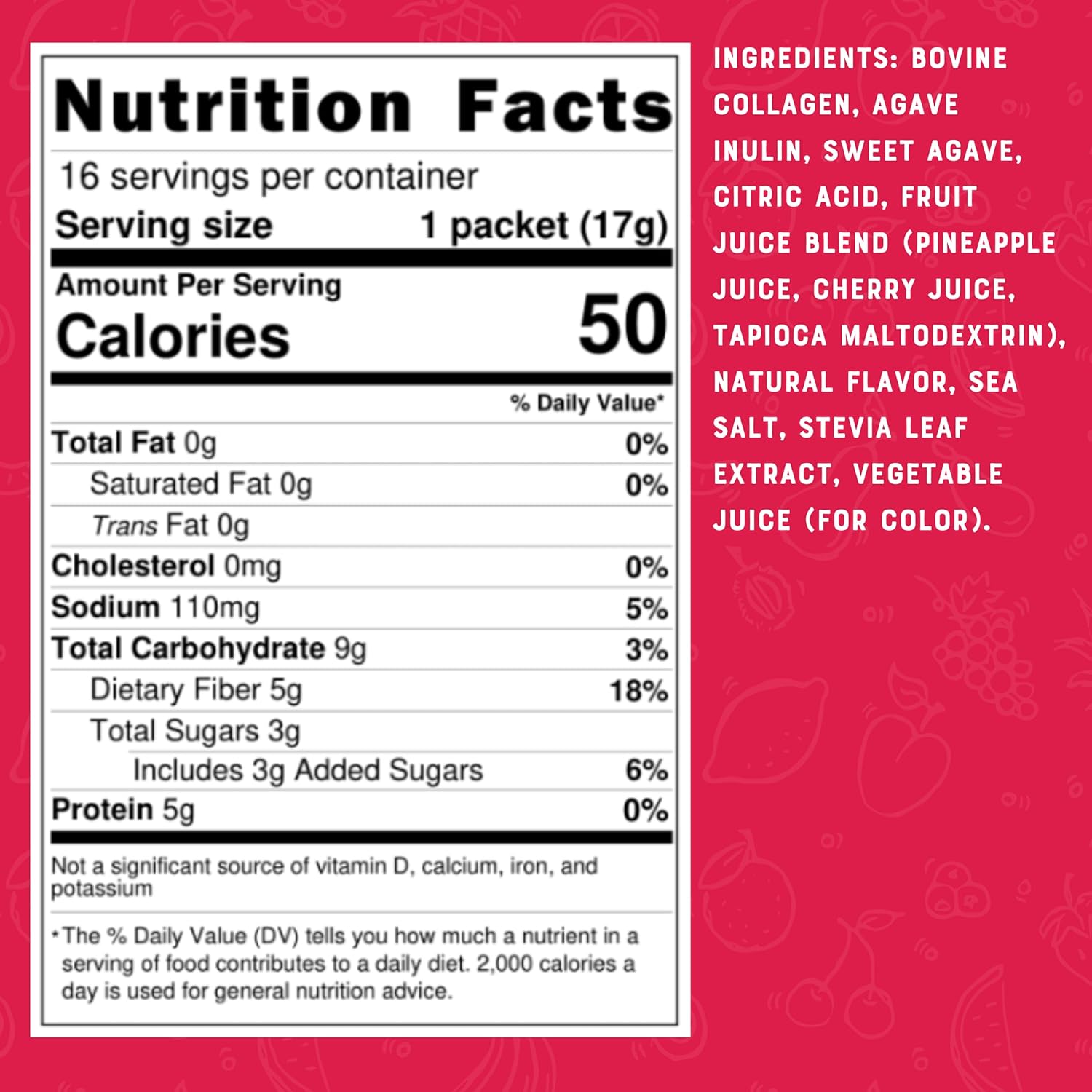 Simplified Fruit Cocktail Enhanced Drink Mix
