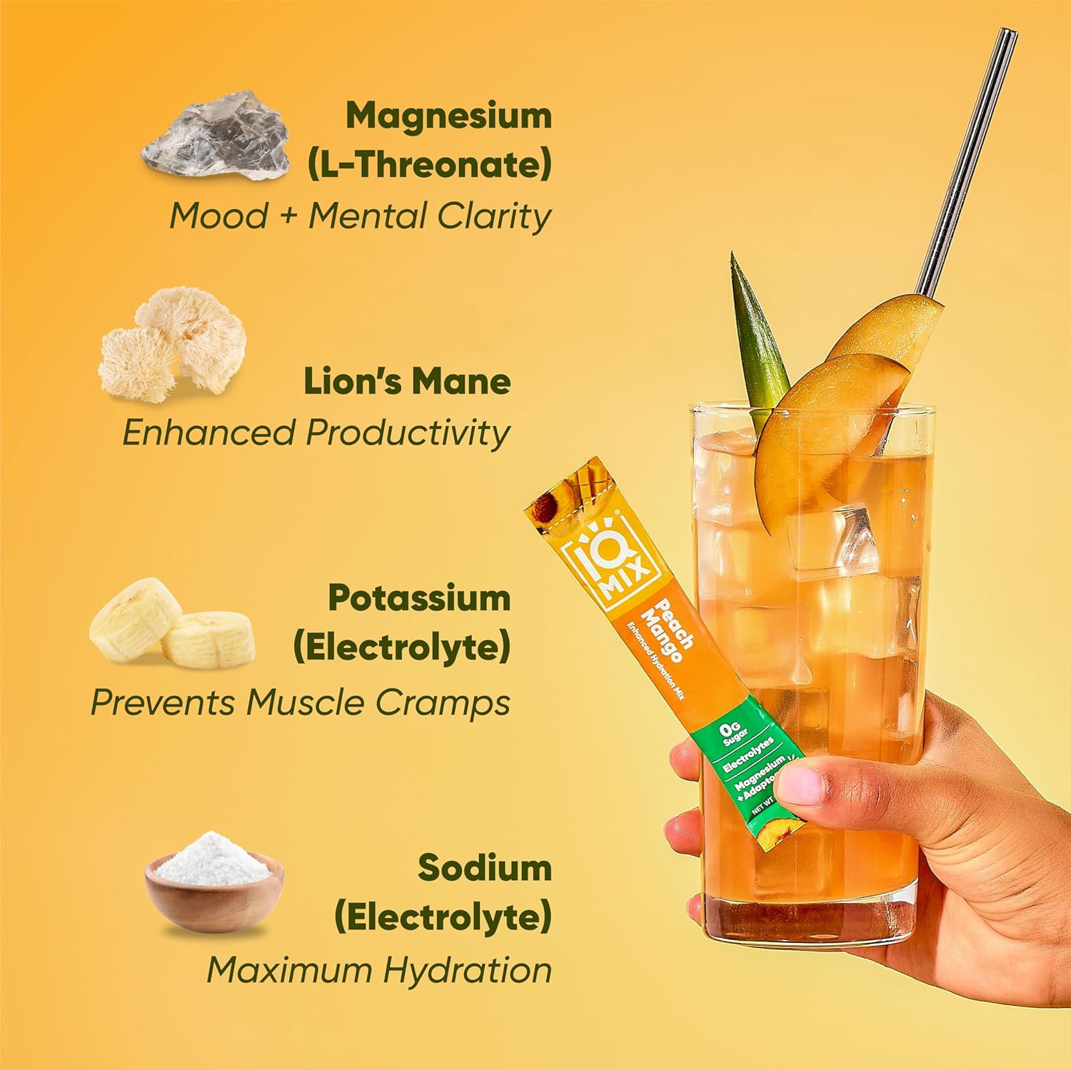 IQMIX Hydration Electrolyte Powder – 4-in-1 Formula for Hydration, Mental Clarity