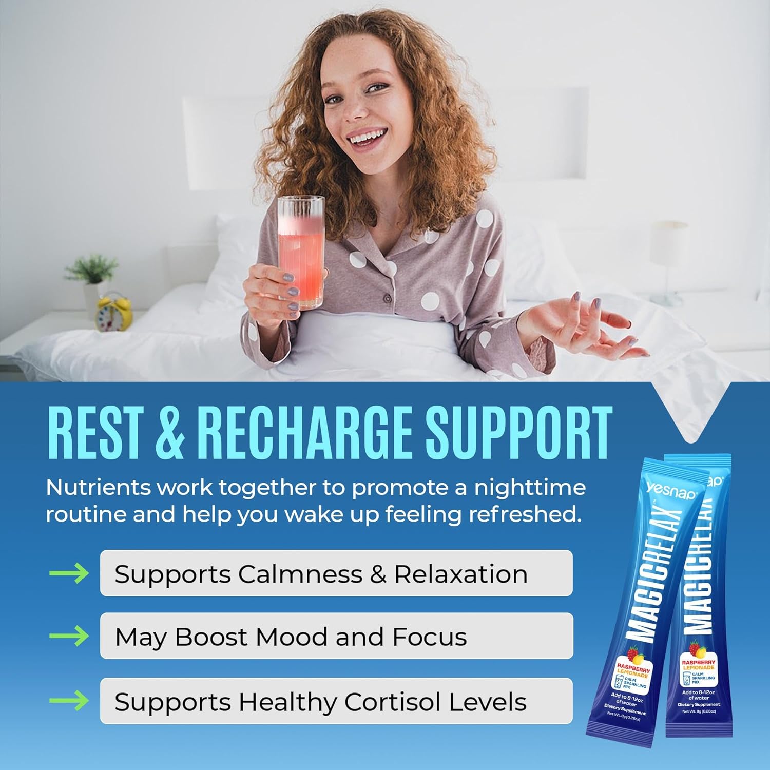 MAGICRELAX 8-in-1 Chelated Glycine Magnesium Powder Beverage Mixture