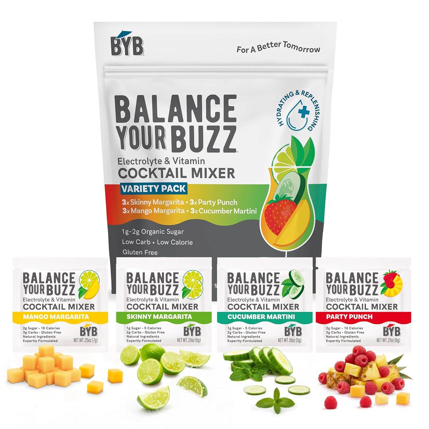 BYB Hybrid Mixer Set (12 Varieties) Organic Cocktail and Non-Alcoholic Cocktail Mixtures