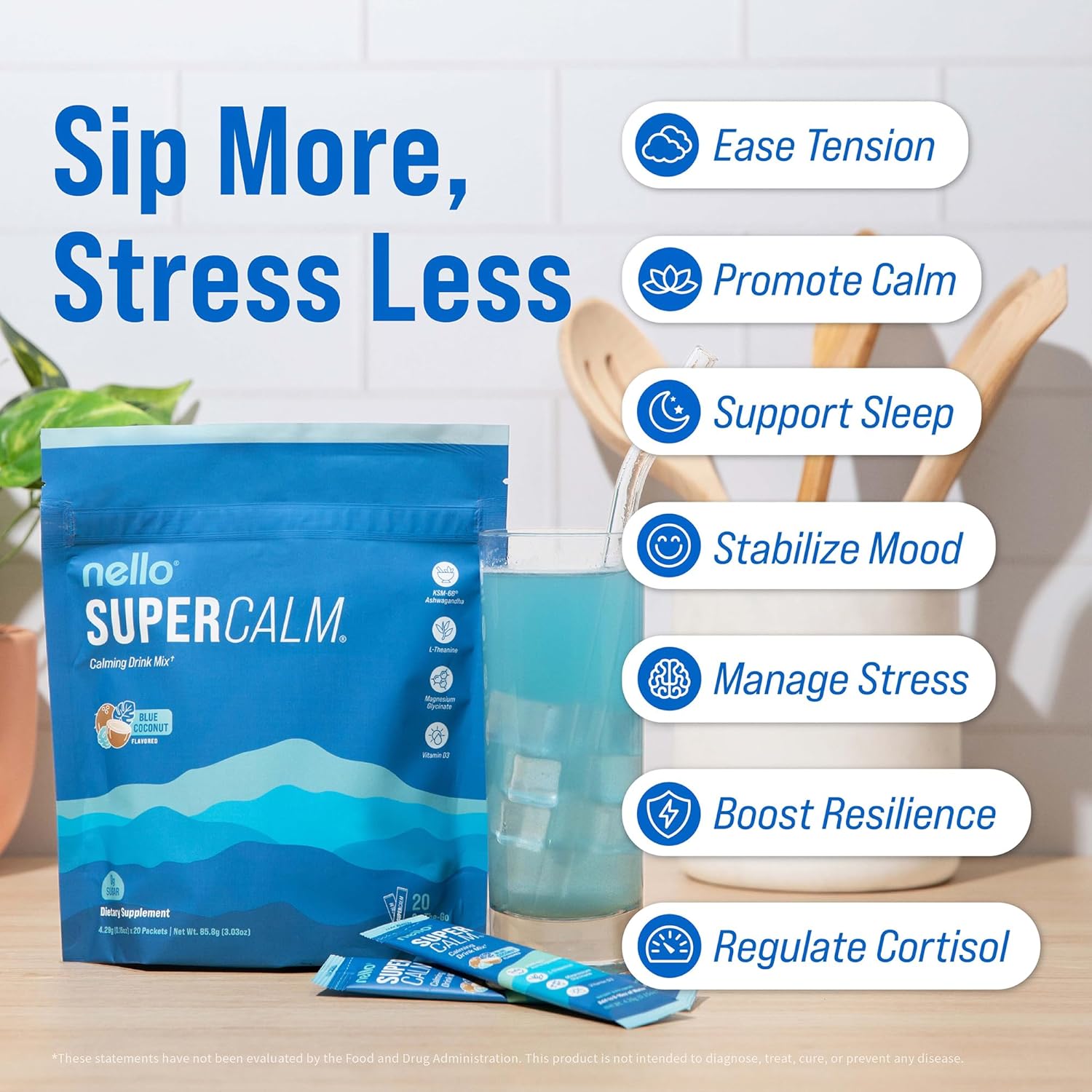 Nello Supercalm Drink Mix with Magnesium Glycinate