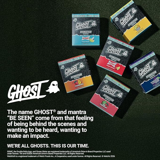 GHOST Hydration Sticks, Electrolyte Powder Packets, Sonic Cherry Limeade
